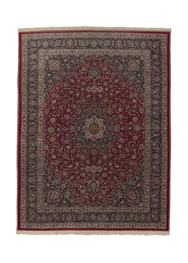 31894 Persian Rug Mashhad Handmade Area Traditional 9'11'' x 13'0'' -10x13- Red Blue Floral Design