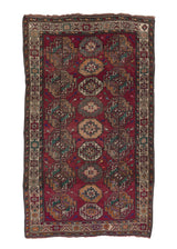 31906 Caucasian Rug Kazak Handmade Area Runner Tribal Vintage 5'1'' x 9'2'' -5x9- Red Green Geometric Design