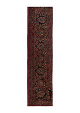 31958 Persian Rug Sarouk Handmade Runner Traditional 1'8'' x 10'0'' -2x10- Red Blue Partition Design