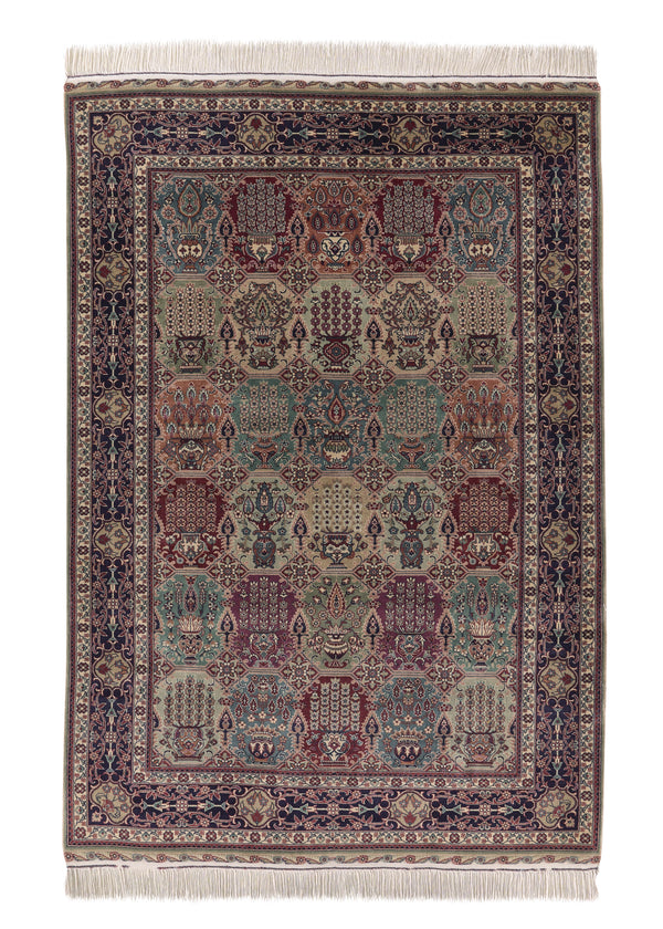 31960 Oriental Rug Pakistani Handmade Area Traditional 4'7'' x 6'10'' -5x7- Green Multi-color Garden Design