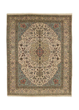 32020 Persian Rug Tabriz Handmade Area Traditional 9'0'' x 11'6'' -9x12- Whites Beige Blue Floral Design