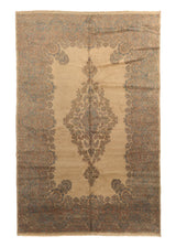 32022 Persian Rug Kerman Handmade Area Traditional 12'3'' x 18'10'' -12x19- Whites Beige Blue Open Field Floral Design