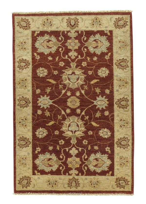 32068 Oriental Rug Pakistani Handmade Area Transitional 2'11'' x 4'6'' -3x5- Red Yellow Gold Floral Design