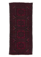 32143 Oriental Rug Afghan Handmade Area Runner Tribal 4'2'' x 9'2'' -4x9- Red Bokhara Design