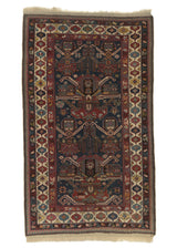 32348 Oriental Rug Turkish Handmade Area Runner Tribal 4'5'' x 7'5'' -4x7- Blue Geometric Design