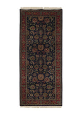 32396 Oriental Rug Indian Handmade Runner Traditional 2'7'' x 6'0'' -3x6- Blue Red Floral Design