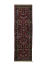 32398 Oriental Rug Indian Handmade Runner Traditional 2'7'' x 8'1'' -3x8- Red Blue Floral Design