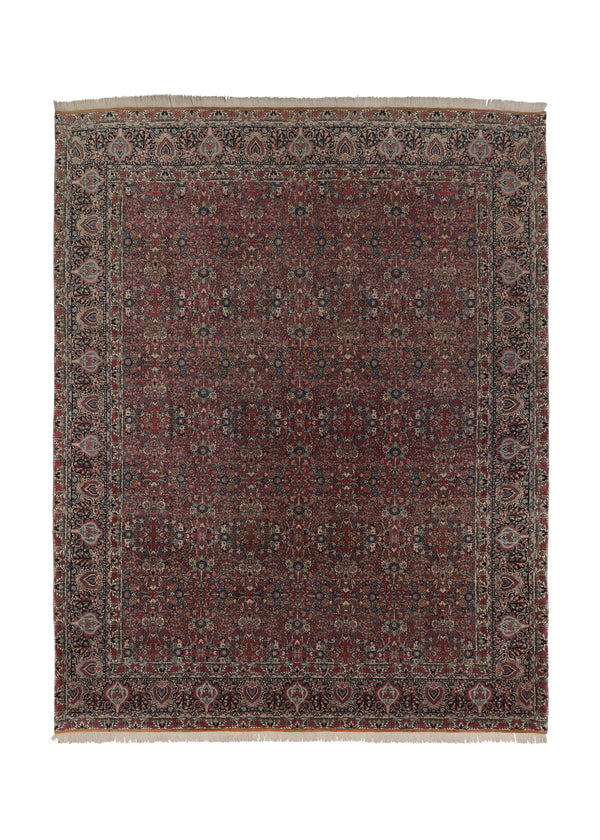 32485 Persian Rug Bijar Handmade Area Traditional 10'0'' x 12'6'' -10x13- Red Herati Design