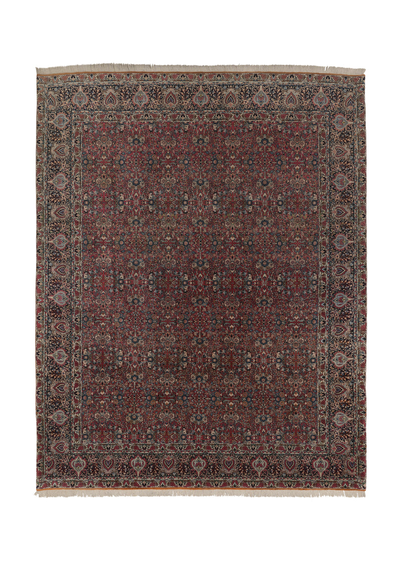 32485 Persian Rug Bijar Handmade Area Traditional 10'0'' x 12'6'' -10x13- Red Herati Design