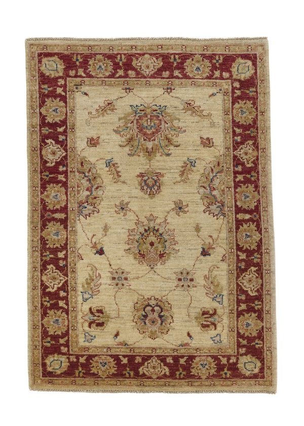 32499 Oriental Rug Pakistani Handmade Area Transitional 2'9'' x 3'10'' -3x4- Whites Beige Red Oushak Design