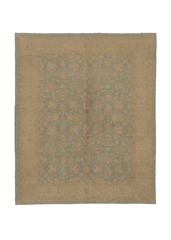 32538 Oriental Rug Pakistani Handmade Area Transitional 12'4'' x 15'6'' -12x16- Whites Beige Blue Floral Oushak Design