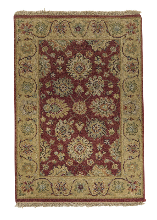 32550 Oriental Rug Indian Handmade Area Transitional 2'1'' x 3'0'' -2x3- Yellow Gold Red Oushak Design