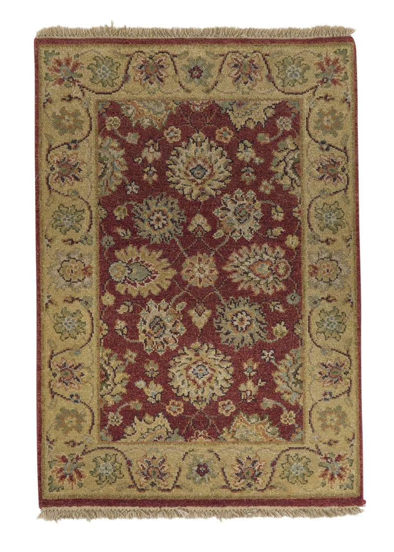 32550 Oriental Rug Indian Handmade Area Transitional 2'1'' x 3'0'' -2x3- Yellow Gold Red Oushak Design
