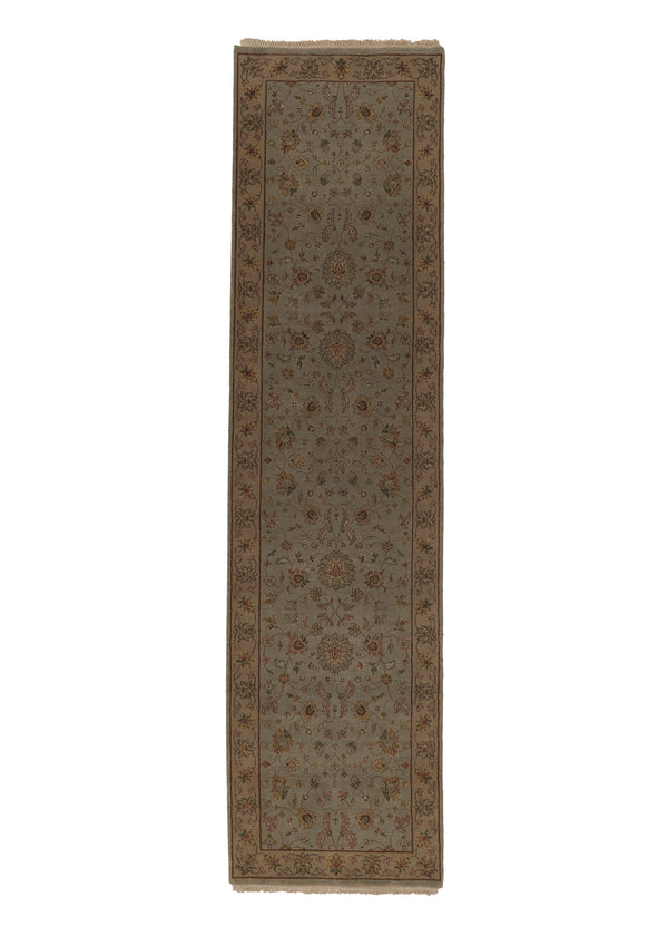 32556 Oriental Rug Indian Handmade Runner Transitional 2'8'' x 10'1'' -3x10- Blue Whites Beige Oushak Design