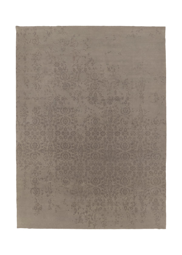 32578 Oriental Rug Indian Handmade Area Modern Neutral 9'10'' x 13'8'' -10x14- Whites Beige Erased Design
