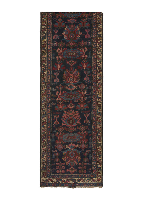 32587 Persian Rug Malayer Handmade Runner Tribal Vintage 2'10'' x 16'0'' -3x16- Blue Geometric Design