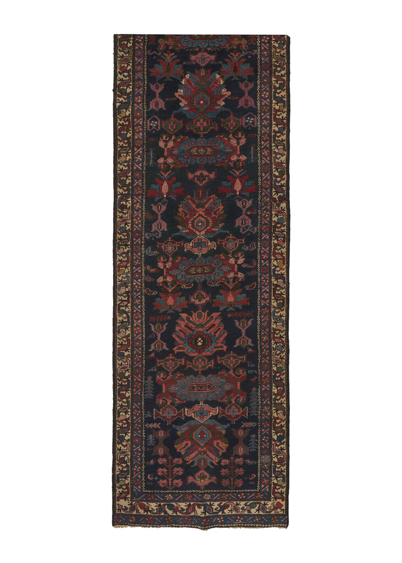 32587 Persian Rug Malayer Handmade Runner Tribal Vintage 2'10'' x 16'0'' -3x16- Blue Geometric Design
