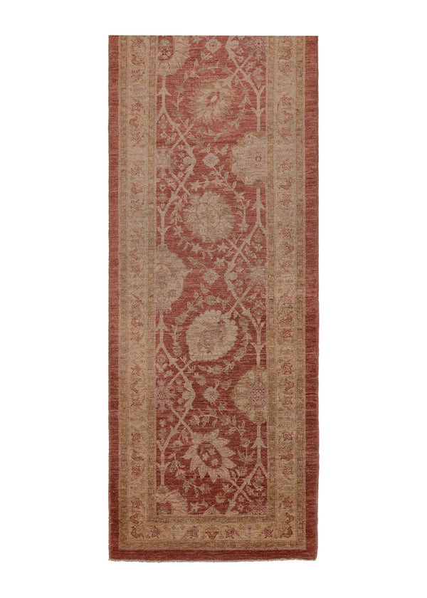 32700 Oriental Rug Pakistani Handmade Runner Transitional 2'9'' x 10'5'' -3x10- Red Floral Oushak Design