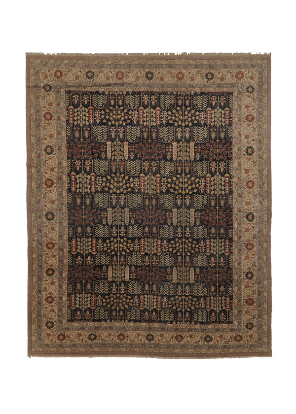 32721 Oriental Rug Chinese Handmade Area Traditional 12'2'' x 15'3'' -12x15- Whites Beige Blue Bakhshayesh Tree of Life Design