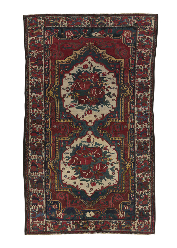 32760 Persian Rug Bakhtiari Handmade Area Antique Tribal 5'8'' x 10'3'' -6x10- Red Gol Farang Design