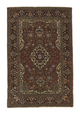 32823 Persian Rug Najafabad Handmade Area Traditional 4'6'' x 6'9'' -5x7- Red Brown Floral Design