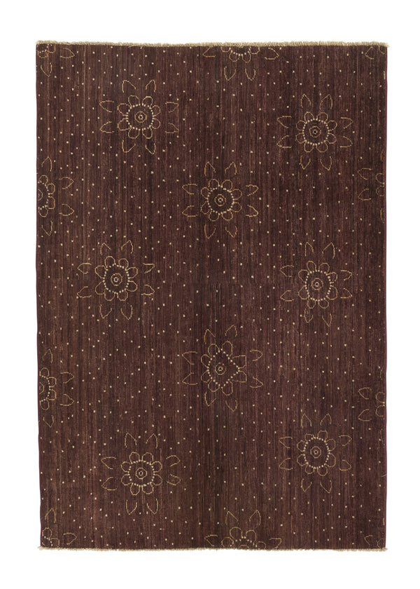 32830 Oriental Rug Pakistani Handmade Area Modern 3'10'' x 5'6'' -4x6- Brown Floral Design