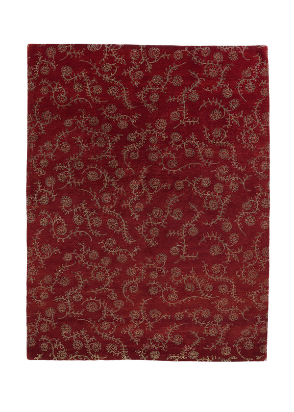 32893 Oriental Rug Pakistani Handmade Area Modern 9'0'' x 11'9'' -9x12- Red Floral Design