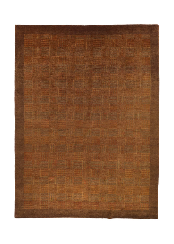 32896 Oriental Rug Pakistani Handmade Area Modern 8'10'' x 11'11'' -9x12- Brown Lattice Checkered Design