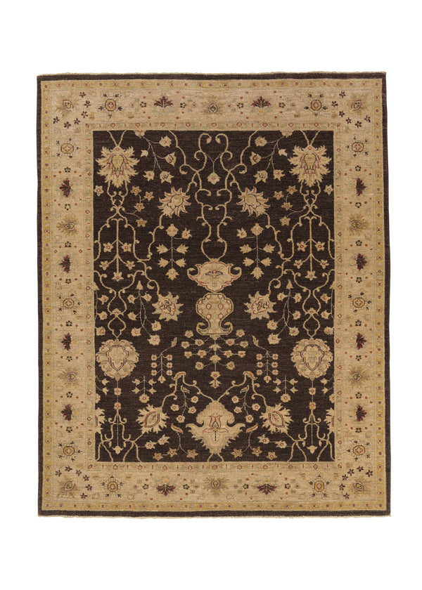 32916 Oriental Rug Pakistani Handmade Area Transitional 4'9'' x 6'2'' -5x6- Brown Whites Beige Floral Oushak Design