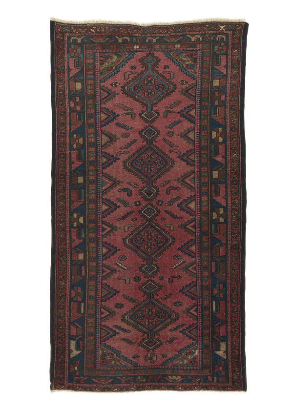 33019 Persian Rug Malayer Handmade Area Runner Antique Tribal 3'4'' x 6'4'' -3x6- Red Blue Geometric Design