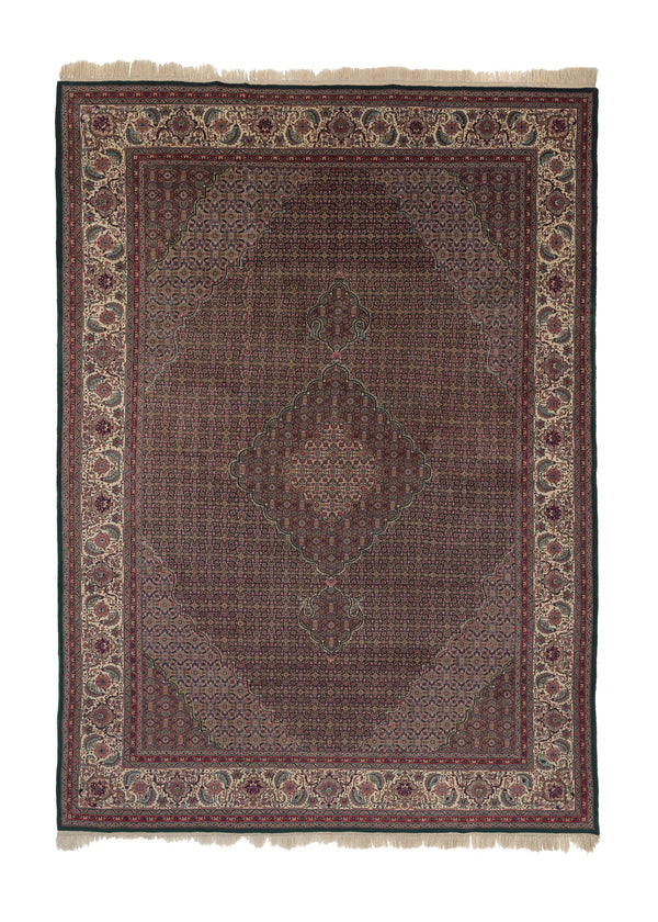 33095 Oriental Rug Chinese Handmade Area Traditional 8'5'' x 12'3'' -8x12- Green Pink Mahi Fish Design