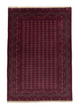 33111 Oriental Rug Afghan Handmade Area Tribal 6'6'' x 9'8'' -7x10- Red Bokhara Design