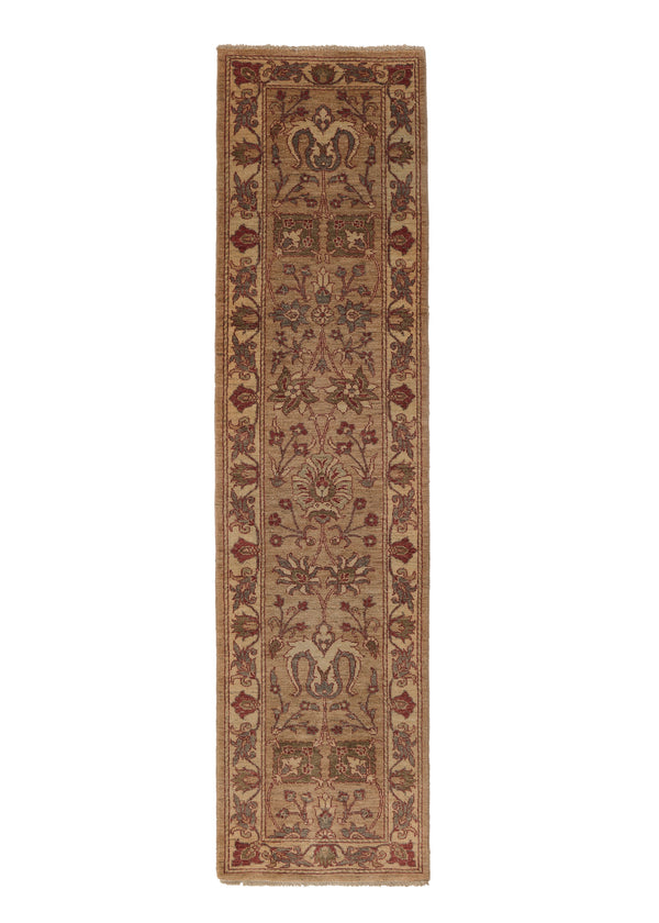 33140 Oriental Rug Pakistani Handmade Runner Transitional 2'4'' x 9'0'' -2x9- Whites Beige Multi-color Oushak Design