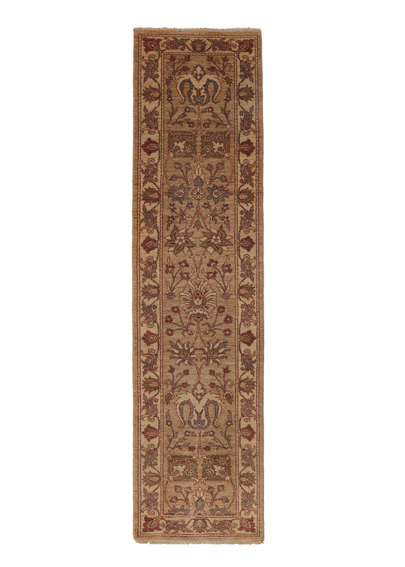 33140 Oriental Rug Pakistani Handmade Runner Transitional 2'4'' x 9'0'' -2x9- Whites Beige Multi-color Oushak Design