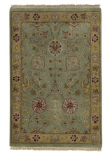 33172 Oriental Rug Indian Handmade Area Transitional Traditional 2'1'' x 3'2'' -2x3- Green Yellow Gold Oushak Design