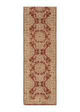 33261 Oriental Rug Pakistani Handmade Runner Transitional 2'6'' x 9'10'' -3x10- Whites Beige Red Floral Oushak Design