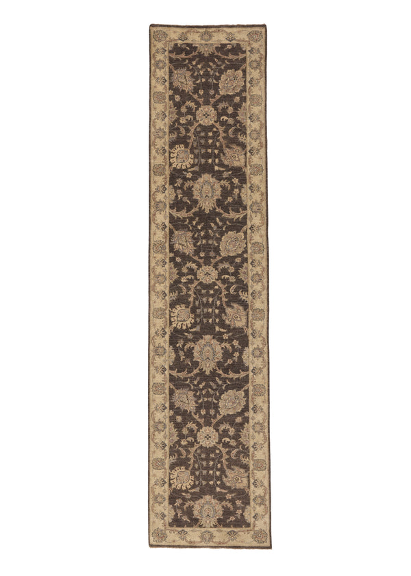 33264 Oriental Rug Pakistani Handmade Runner Transitional Neutral 2'7'' x 11'5'' -3x11- Brown Whites Beige Oushak Design