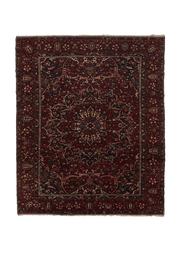 33295 Persian Rug Bakhtiari Handmade Area Tribal 11'6'' x 13'6'' -12x14- Red Floral Design