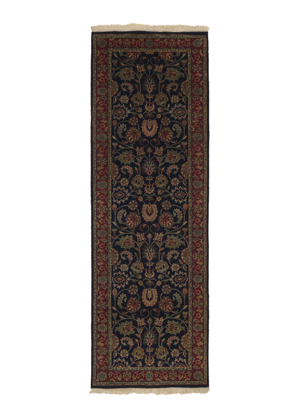 33316 Oriental Rug Indian Handmade Runner Traditional 2'6'' x 7'1'' -3x7- Blue Floral Design