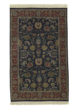 33318 Oriental Rug Indian Handmade Area Transitional Traditional 2'11'' x 4'9'' -3x5- Blue Red Floral Design