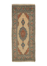 33338 Oriental Rug Turkish Handmade Area Traditional 2'6'' x 6'0'' -3x6- Whites Beige Orange Open Field Floral Design