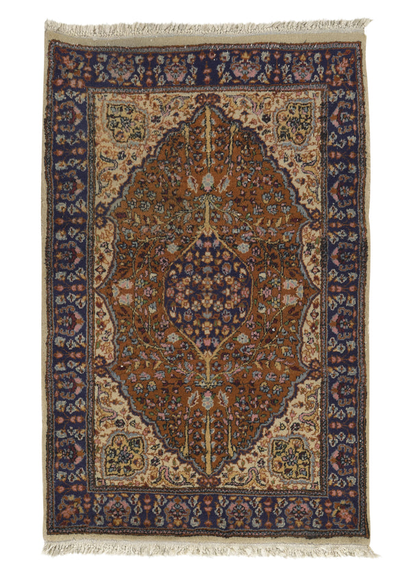 33339 Oriental Rug Pakistani Handmade Area Traditional 2'1'' x 3'1'' -2x3- Orange Blue Floral Design