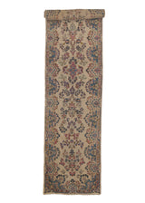 33347 Persian Rug Kerman Handmade Runner Traditional 3'2'' x 13'9'' -3x14- Whites Beige Pink Animals Floral Design