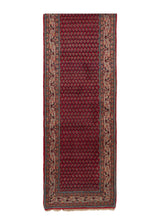 33348 Persian Rug Saraband Handmade Runner Tribal 3'0'' x 20'2'' -3x20- Red Paisley Boteh Design