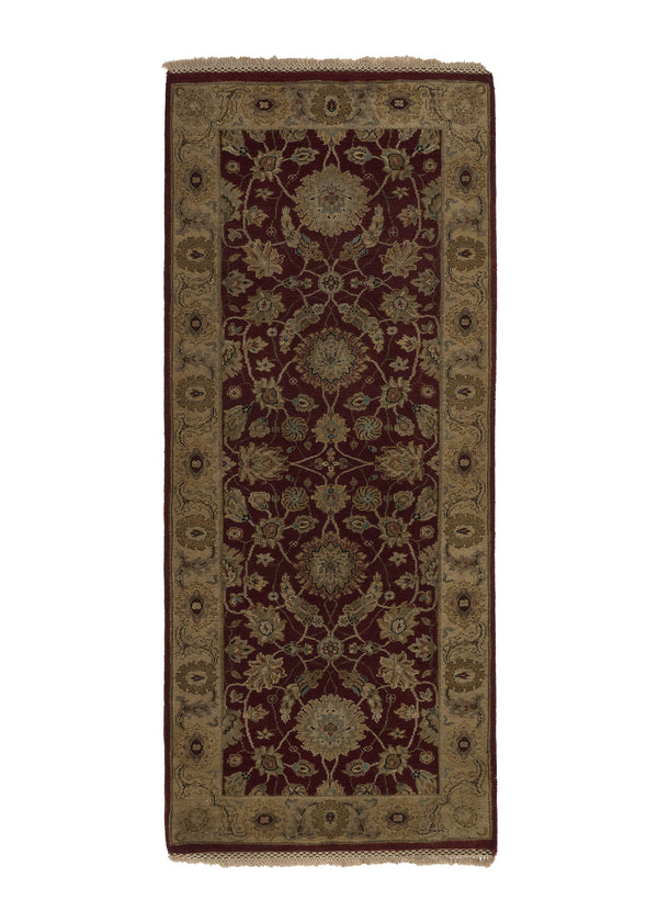 33367 Oriental Rug Indian Handmade Runner Transitional 2'7'' x 6'2'' -3x6- Red Oushak Design