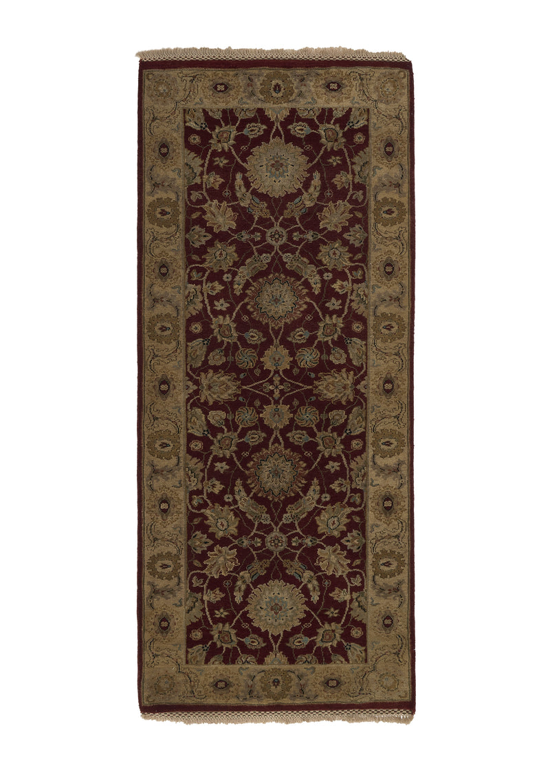 33367 Oriental Rug Indian Handmade Runner Transitional 2'7'' x 6'2'' -3x6- Red Oushak Design