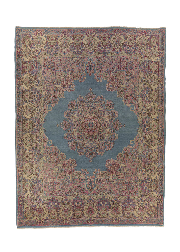 33420 Persian Rug Kerman Handmade Area Traditional 4'10'' x 6'5'' -5x6- Pink Blue Floral Open Field Design