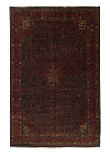 33426 Persian Rug Bijar Handmade Area Antique Traditional 10'7'' x 16'7'' -11x17- Blue Red Green Gol Farang Herati Design