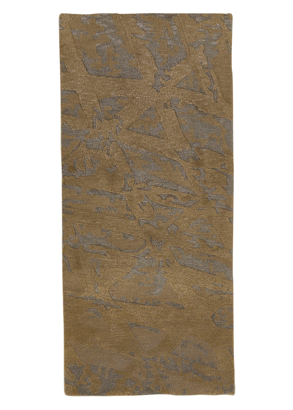33443 Oriental Rug Tibetan Handmade Area Runner Modern 1'10'' x 4'0'' -2x4- Brown Whites Beige Sticks Design