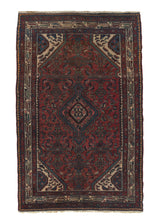 33449 Persian Rug Malayer Handmade Area Tribal Vintage 4'5'' x 7'0'' -4x7- Red Geometric Design